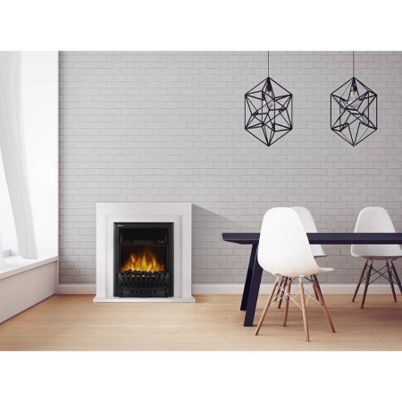 Каминокомплект: Очаг Electrolux EFP/P-1020LS, портал Simple Classic белый мрамор