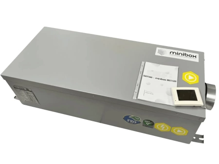 Вентиляционная установка с электрическим нагревом Minibox.E-300-FKO.PREMIUM Вентилятор EC EbmPapst (Германия)