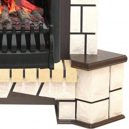 Электрокамин (очаг+портал) Real-Flame Stone Corner new STD/EUG/VL с очагом 3D Oregan