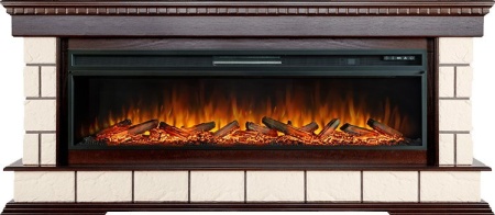 Каминокомплект Shateau 60 - Темный дуб с очагом Vision 60 LOG LED