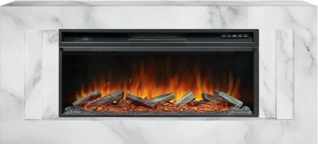 Каминокомплект Line 42 SFT White Marble - Белый мрамор с очагом Vision 42 LOG LED