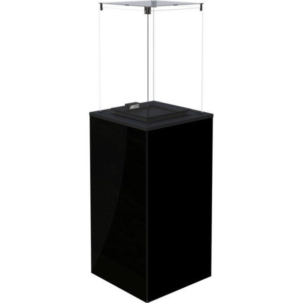 Газовый уличный обогреватель мощностью 8-10 кВт Kratki PATIO MINI/M/G31/37MBAR/CZ - черное стекло, с