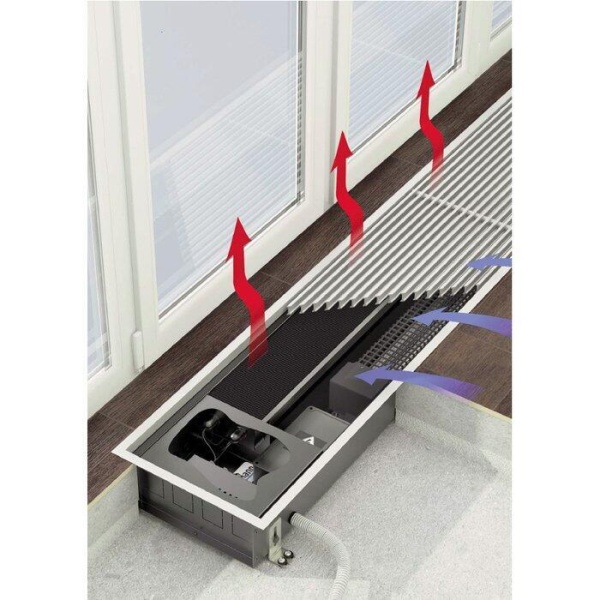 Внутрипольный конвектор длиной 30 см - 1 м Varmann Qtherm Electro 180x110x750