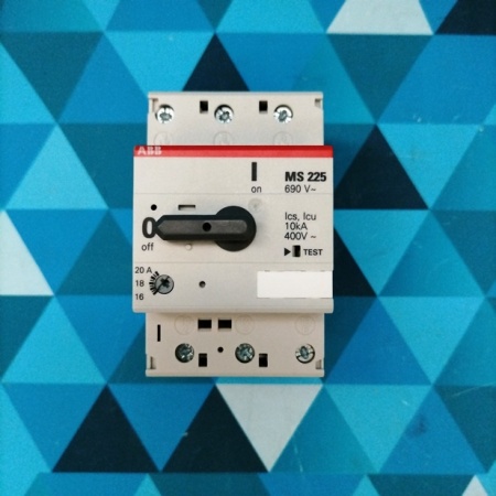 Автомат. выключатель ABB MS-225-20.0 1SAM151000R1013 (16-20А AC3,10кА с регулир. тепловой защитой)