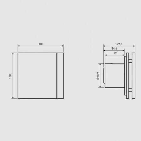Вытяжка для ванной диаметр 100 мм Soler & Palau SILENT-100 CRZ DESIGN-3C