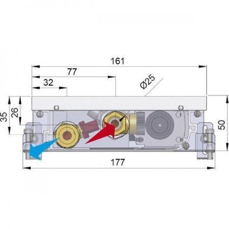 Внутрипольный конвектор длиной 30 см - 1 м Minib COIL-T50 1000