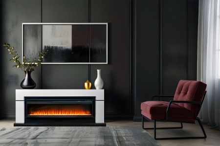 Портал Royal Flame Lindos 42 SFT - Серый мрамор (Ширина 1470мм)