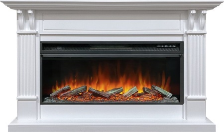 Каминокомплект Cardiff - Белый с очагом Vision 42 LOG LED