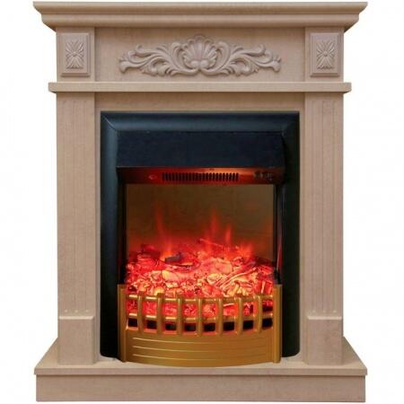Стильный камин в квартиру электрический Real-Flame Adelaida STD/EUG WT с очагом Rimini