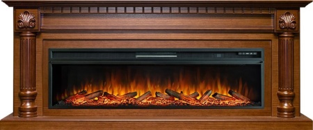 Каминокомплект Edinburg 60 - Орех с очагом Vision 60 LOG LED