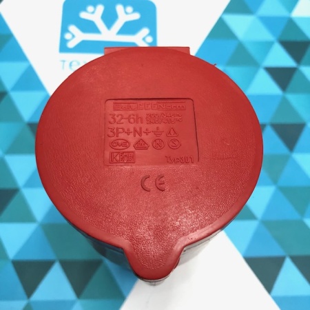 Розетка силовая 32-6h Bals CEE Norm (3P+N+заземл., красная)
