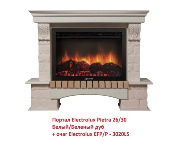 Портал из камня Electrolux Pietra 26/30 Белый/Беленый дуб