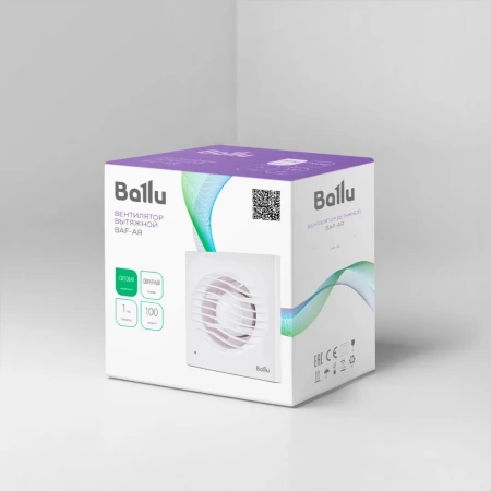 Вентилятор вытяжной Ballu BAF-AR 100 V с обратным клапаном