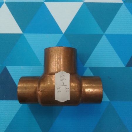 Тройник медный переходной 7/8" х 1-1/8" х 7/8" (пайка)