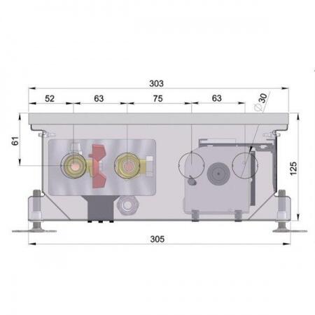 Внутрипольный конвектор длиной 1,6 м - 2 м Minib COIL-KT 1750