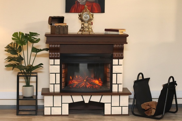 Портал Royal Flame Porto (Разборный) - Орех каньон/Белый камень