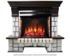 Каменный камин (портал+очаг) InterFlame Exter/Экстер угловой с очагом Panoramic 28 led F/X