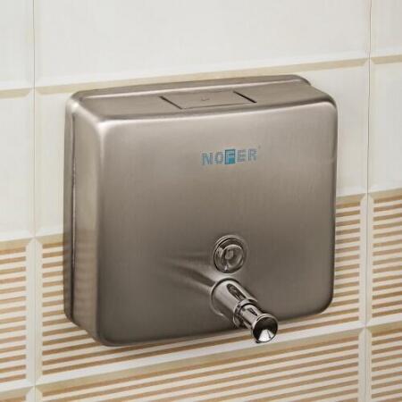 Дозатор жидкого мыла Nofer INOX матовый квадратный 1200 мл