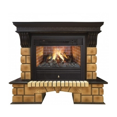 Электрокамин (очаг+портал) Real-Flame Stone Brick 26 с очагом 3D Novara
