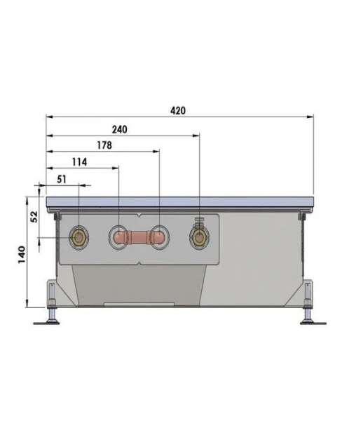 Внутрипольный конвектор длиной 1,6 м - 2 м Minib COIL-PMW140 1750