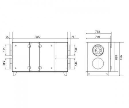 Приточно-вытяжная вентиляционная установка Dimmax Skyron RG 12E-3,8-220