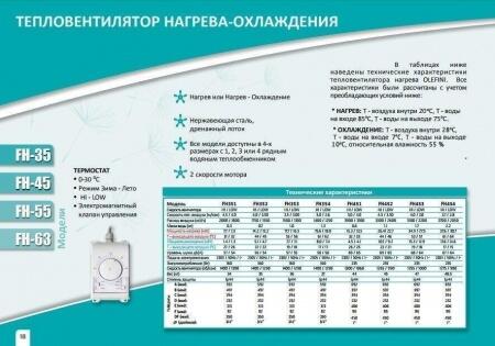 Водяная тепловая пушка 70 кВт Olefini FH 632 C/H