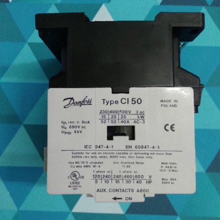 Контактор Danfoss CI 50 (037H0080) (диапазон мощности от 2,2 до 25 кВт)