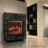 Электрокамин (очаг+портал) Glenrich Да Винчи 33 (Sharm 33 BL,BR) камень-Антрацит
