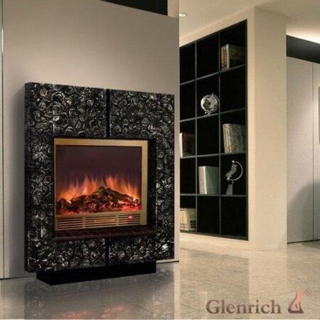 Электрокамин (очаг+портал) Glenrich Да Винчи 33 (Sharm 33 BL,BR) камень-Антрацит