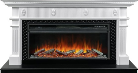 Каминокомплект Carlyle - Белый с черным с очагом Vision 42 LOG LED