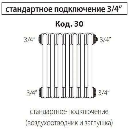 Стальной трубчатый радиатор 2-колончатый IRSAP TESI 21800/08