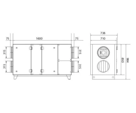 Приточно-вытяжная вентиляционная установка Dimmax Skyron RG 12E-3,8