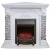 Угловой электрокамин с эффектом живого огня Real-Flame Athena Corner GR STD/EUG/24 WT с очагом Fobos