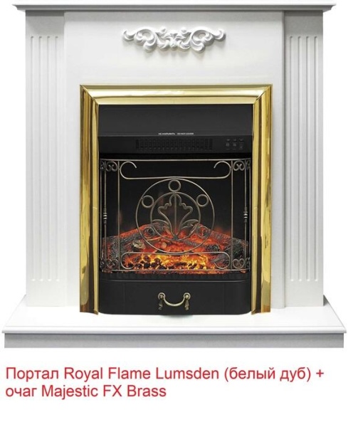 Деревянный портал Royal Flame Lumsden под классический очаг белый дуб