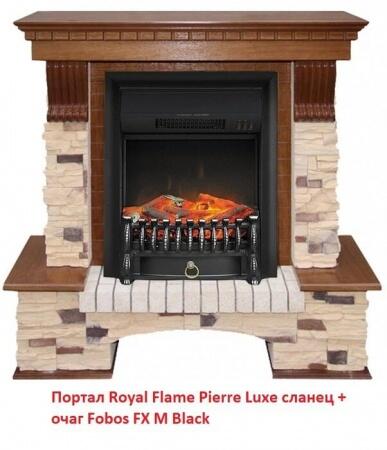 Электрокамин (очаг) со звуком для дачи Royal Flame Fobos FX M Brass/Black