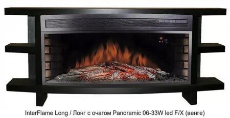 Деревянный камин (портал+очаг) InterFlame Long / Лонг с очагом Panoramic 06-33W led F/X