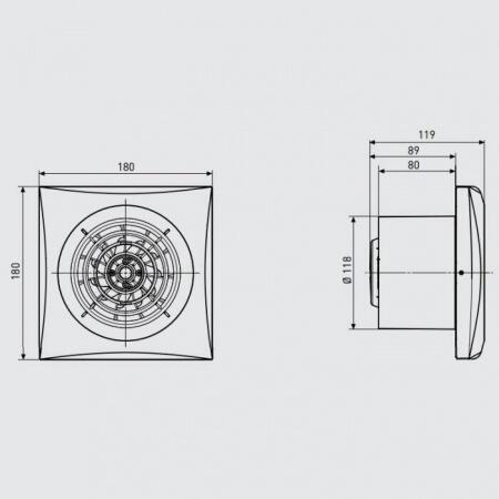 Вытяжка для ванной диаметр 120 мм Soler & Palau SILENT-200 CZ SILVER