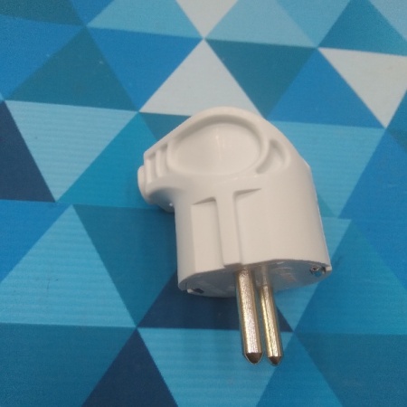 Евровилка c заземлением, угловая, белая, MAKEL 10027 (16A, 250V) Турция
