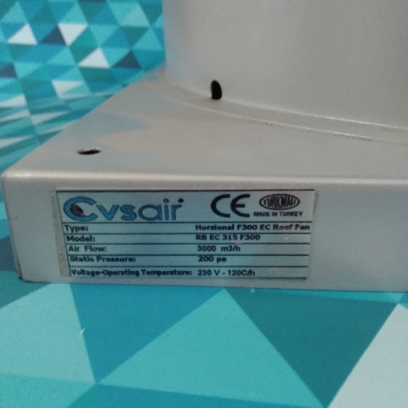 Горизонтальный осевой крышный вентилятор CVSair RB 315 F300 (3000 m3/h, 200pa, 230V)