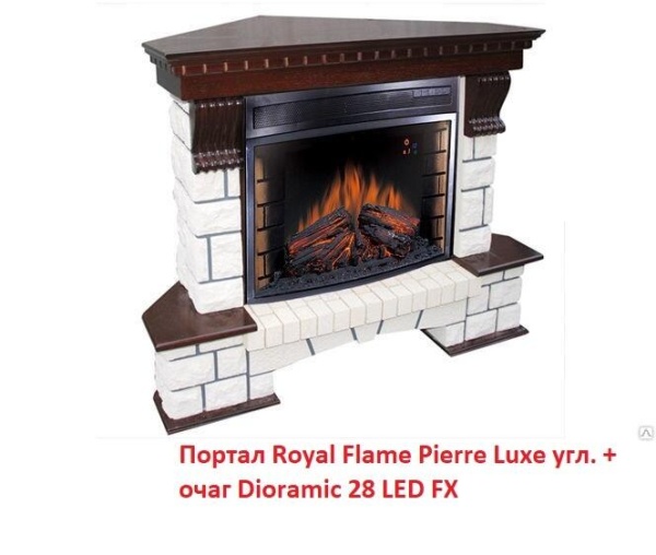 Портал из камня Royal Flame Pierre Luxe угл. под очаги Dioramic 28 FX (Темный дуб)