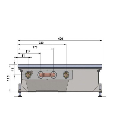 Внутрипольный конвектор длиной 30 см - 1 м Minib COIL-PMW115 900