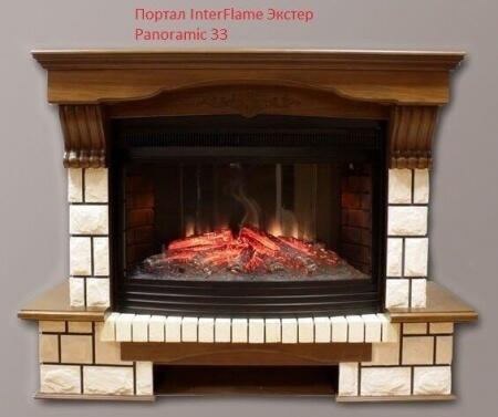 Очаг электрокамина InterFlame Panoramic 33 Quartz LED FX
