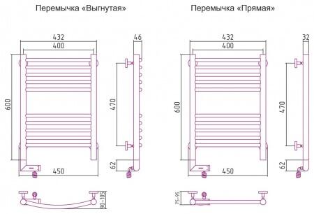 Электрический полотенцесушитель лесенка Сунержа Богема 2.0 600х400