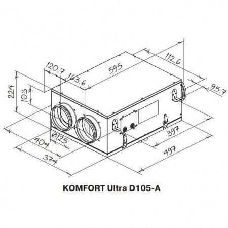 Компактная приточно-вытяжная установка с рекуперацией тепла Blauberg KOMFORT Ultra D 105 A