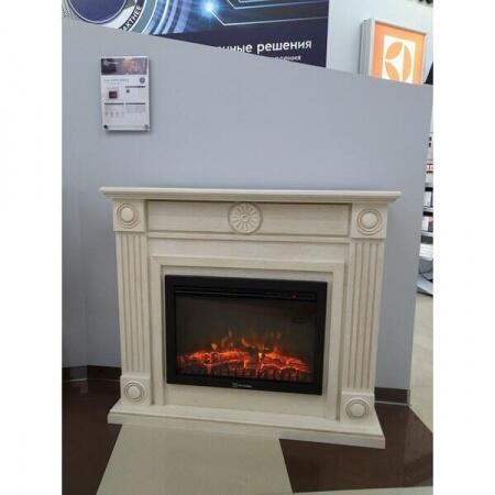 Электрокамин (очаг+портал) Electrolux Frame 25 шпон белёный дуб с очагом EFP/P-2520LS