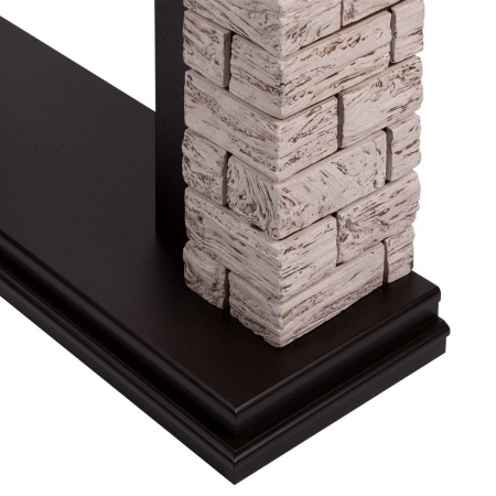 Портал Firelight Bricks Wood Classic камень коричневый, шпон темный дуб