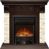 Каминокомплект Luxemburg (каменный) - Сланец/Темный дуб с очагом Fobos FX M Black RC (Royal Flame)