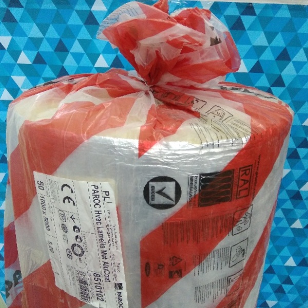 Теплоизоляция в рулоне PAROC Hvac Lamella Mat AluCoat 8510102 (50х1000х5000 мм, 5 м2) Каменная