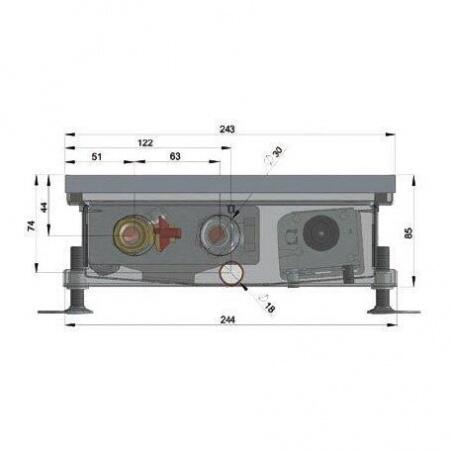 Внутрипольный конвектор длиной 2,1 м - 3 м Minib COIL-TO85 2750