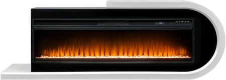 Каминокомплект Basel 60 R - Белый с черным с очагом Vision 60 LED